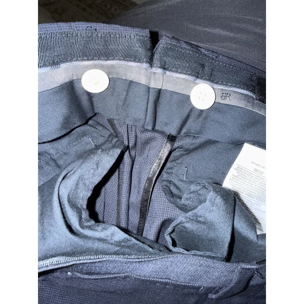 Banana Republic Trabaldo Togna 1840 Wool Dress Pants 38x30 Navy Italian Birdseye